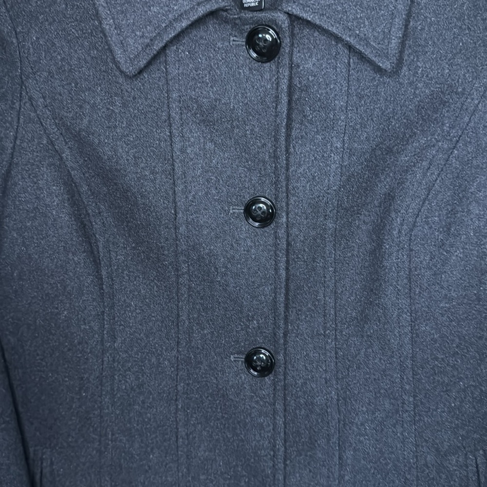 London Fog Womens Single-Breasted Wool Blend Size Large Charcoal grey coat - Picture 5 of 12